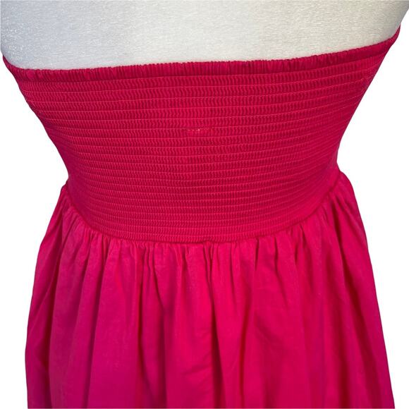Anthropologie Maeve Fuchsia Pink Strapless 100% Cotton Dress Size 8 - Picture 7 of 13